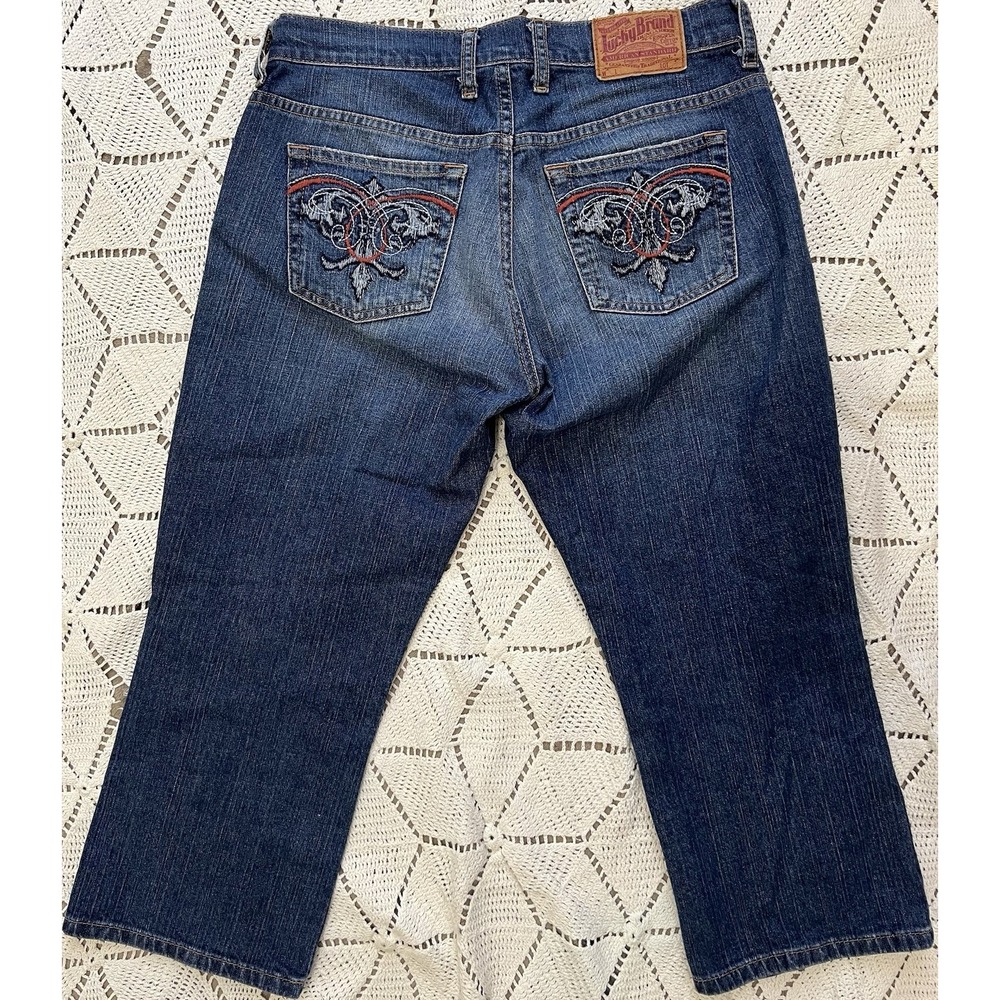 99% Cotton Lucky Brand Bootcut Jeans Womens 28 Cropped Stretch Lolita Fit Style - Picture 2 of 9